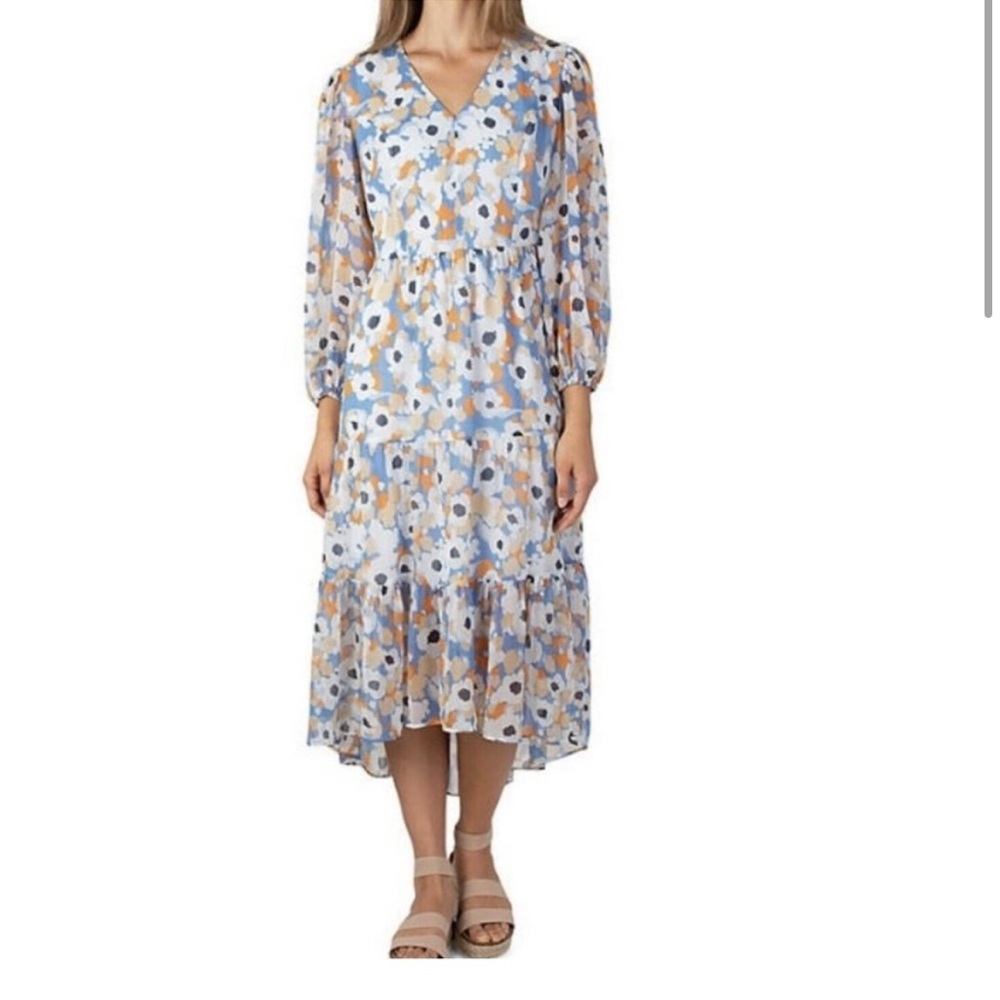 Joie Limited Edition Maxi Dress Floral Fields long sleeve Tiered Size Small